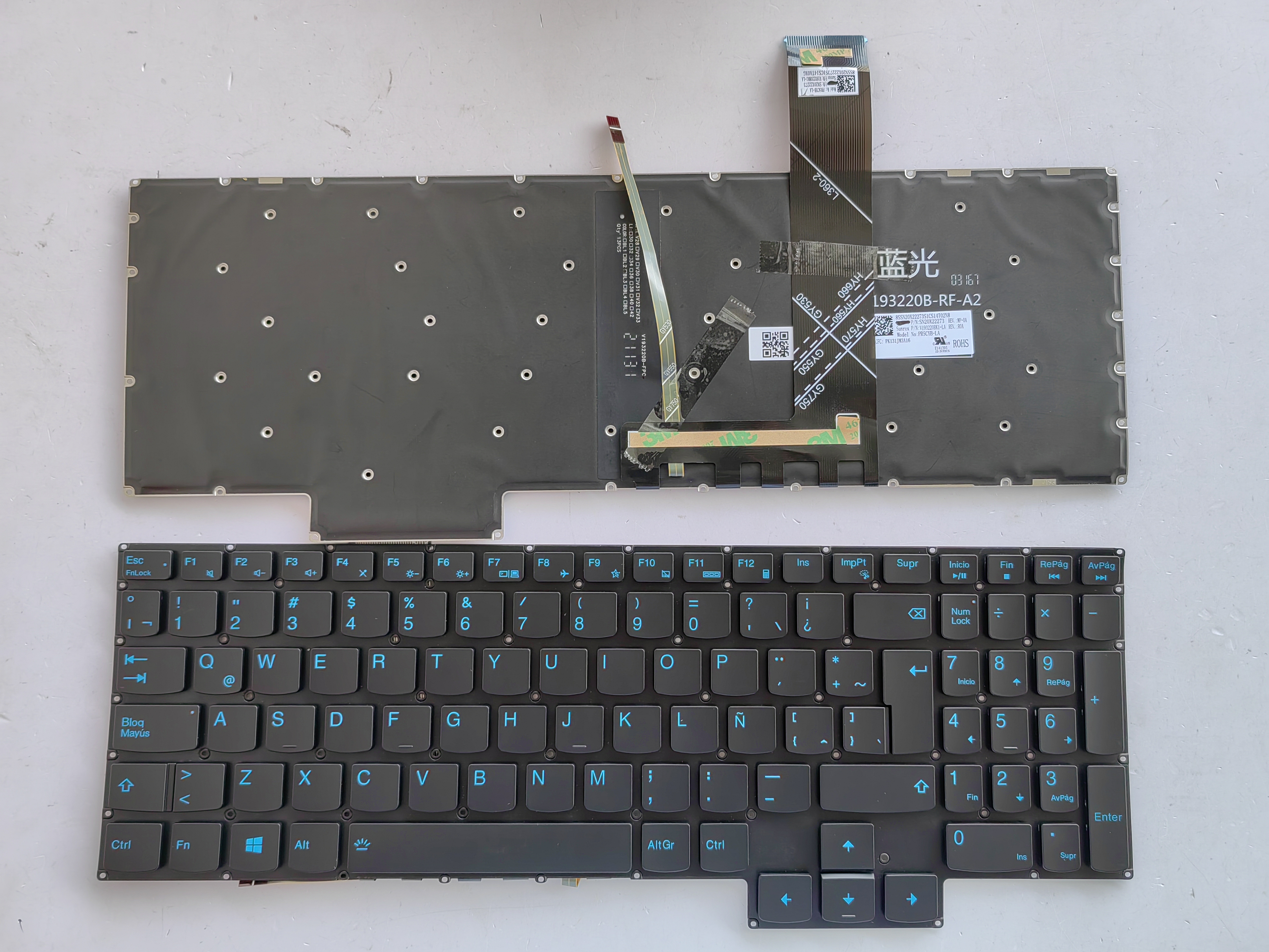 Picture of New Replacement Laptop Keyboard For LENOVO Y7000 2020/R7000 2020 BLACK Backlit Blue Printing LA Layout